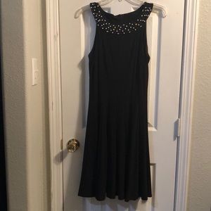 Jessica Howard Evenings size 8 Holiday dress with collar pearls, rhinestones
